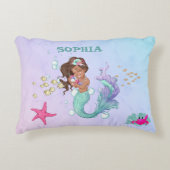 Mermaid Cute Blue Roze Starfish Personal Accent Kussen (Voorkant)