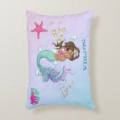 Mermaid Cute Blue Roze Starfish Personal Accent Kussen (Voorkant(Verticaal))