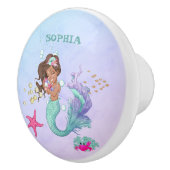 Mermaid Cute Blue Roze Starfish Personal Keramische Knop (Rechts)