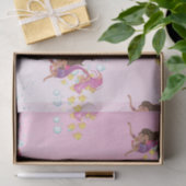 Mermaid Cute Bubbles Roze Weefpapier Tissuepapier (Geschenk)