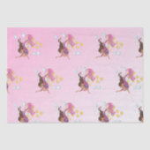 Mermaid Cute Bubbles Roze Weefpapier Tissuepapier (Voorkant)