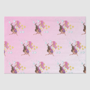 Mermaid Cute Bubbles Roze Weefpapier Tissuepapier
