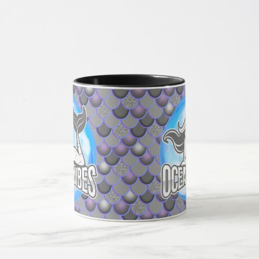 Mermaid Cute Gray Mok (Midden)