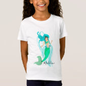 Mermaid Cute Green Girly T-Shirt (Voorkant)
