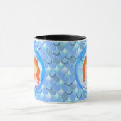 Mermaid Cute Happy BIRTHDAY BLUE Mok (Midden)