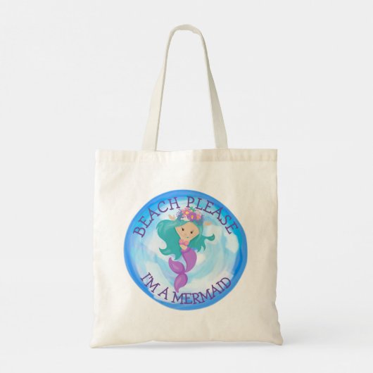 Mermaid Cute Happy Canvas tas (Achterkant)
