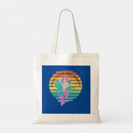 Mermaid Cute Happy Tote Bag (Achterkant)