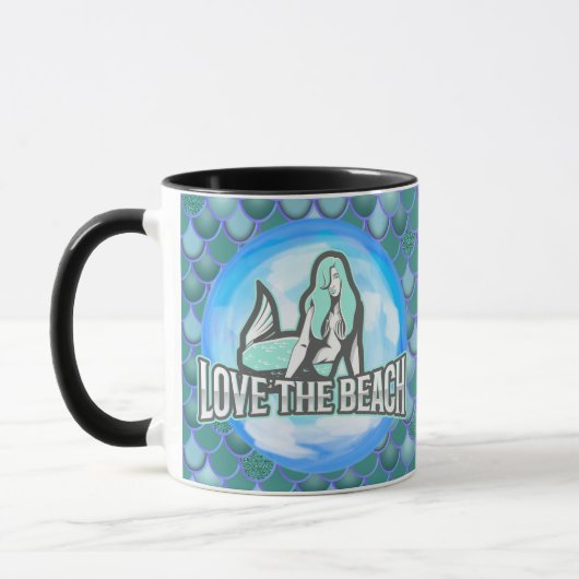 Mermaid Cute Love the Beach BLUE Mok (Links)