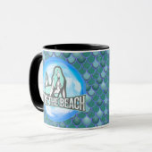 Mermaid Cute Love the Beach BLUE Mok (Voorkant links)