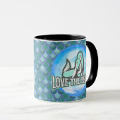 Mermaid Cute Love the Beach BLUE Mok (Voorkant rechts)
