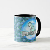 Mermaid Cute Love the Ocean BLUE Mok (Voorkant rechts)