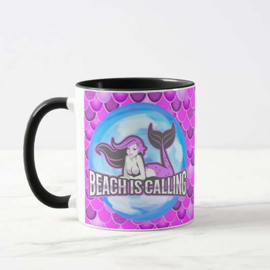 Mermaid Cute Paarse Mok (Links)