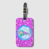 Mermaid Cute Paarse Scales Bagagelabel (Voorkant (verticaal))