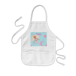 Mermaid Cute Pink Blue Girly Starfish Kinder Schort