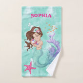 Mermaid Cute Pink Starfish Personal Bad Handdoek (Handdoek)