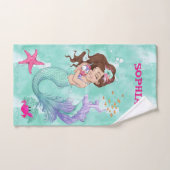 Mermaid Cute Pink Starfish Personal Bad Handdoek (Handdoek)