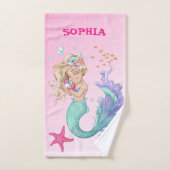 Mermaid Cute Pink Starfish Personal Bath Bad Handdoek (Handdoek)