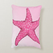 Mermaid Cute Pink Starfish Personal Blue Accent Kussen (Achterkant (Verticaal))