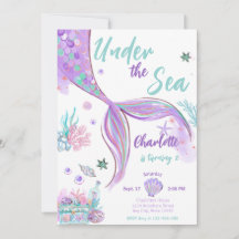 Mermaid Cute under the Zee Glitter Birthday