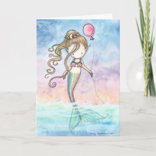 Mermaid Cutie Verjaardag Kaart (Voorkant)