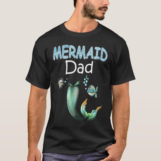 Mermaid Dad Cool Family Matching Set T-shirt (Voorkant)