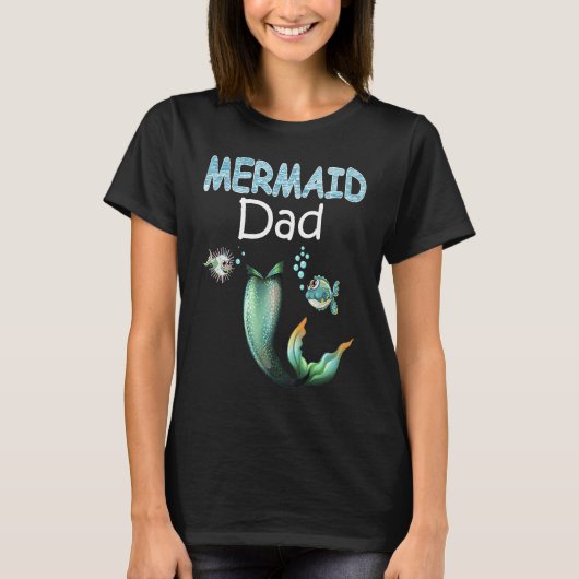 Mermaid Dad Cool Family Matching Set T-shirt (Voorkant)