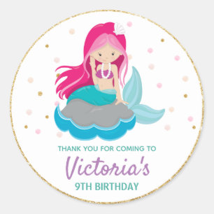 Mermaid Dank je wel de sticker labels op zaterdag