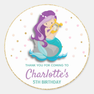 Mermaid Dank je wel de sticker labels op zaterdag