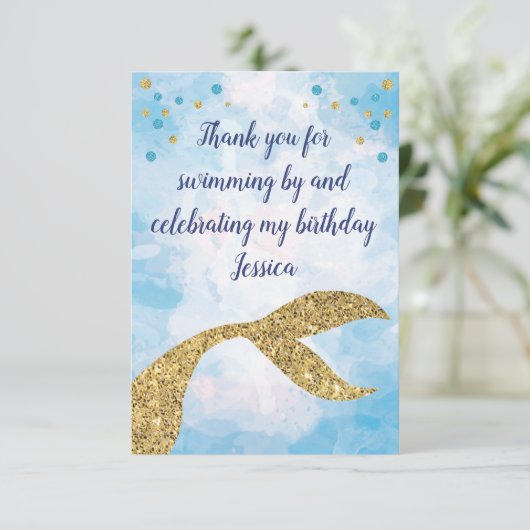 Mermaid Dankuwel kaarten (Staand voorkant)