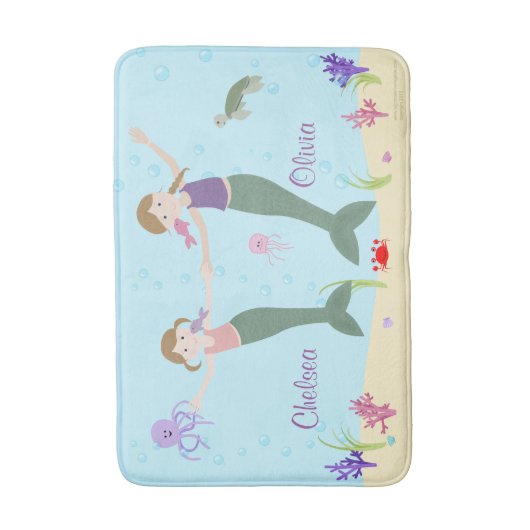 Mermaid Dark Blonde Sisters Personeelsformatie Bat Badmat (Voorkant Verticaal)