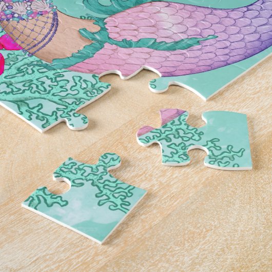 Mermaid Dark Green Starfish Personal Legpuzzel (Zijkant)