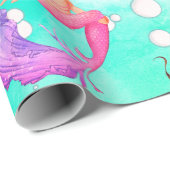 Mermaid Dark Hair Bubbles voor helder blauw cadeau Cadeaupapier (Rol Hoek)