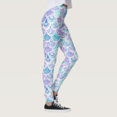 MERMAID DAYDREAMS Waterverf Boho Beach Fish Scale Leggings (Rechts)