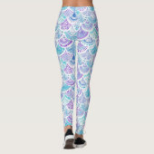 MERMAID DAYDREAMS Waterverf Boho Beach Fish Scale Leggings (Achterkant)