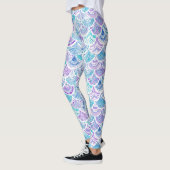 MERMAID DAYDREAMS Waterverf Boho Beach Fish Scale Leggings (Links)