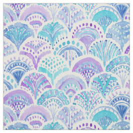 MERMAID DAYDREAMS Waterverf Boho Beach Fish Scale Stof
