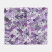 Mermaid Decor Fleece Blanket - Paarse Zeemeermin (Voorkant (Horizontaal))