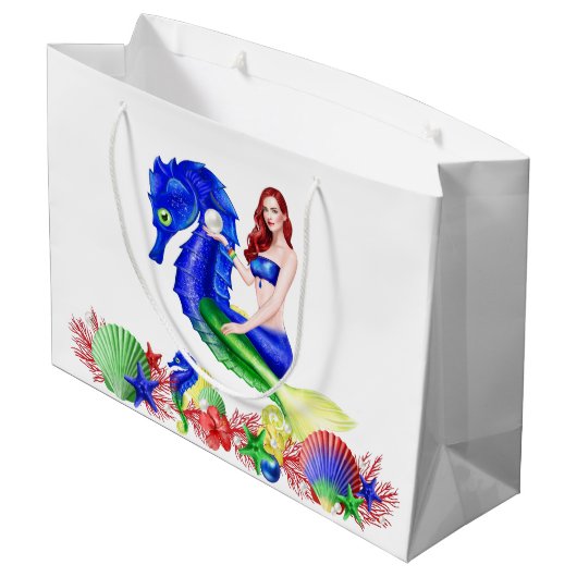 Mermaid Deep Blue Groot Cadeauzakje (Achterkant Gekanteld)