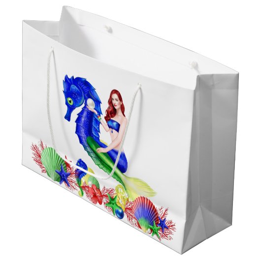 Mermaid Deep Blue Groot Cadeauzakje (Voorkant Gekanteld)