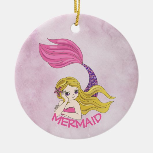 Mermaid Design Ceramic Ornament (Voorkant)