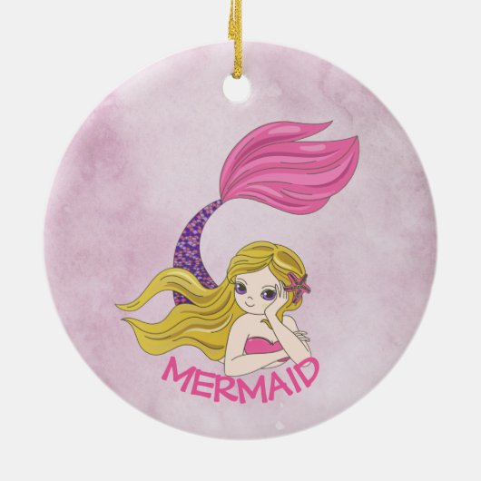 Mermaid Design Ceramic Ornament (Achterkant)