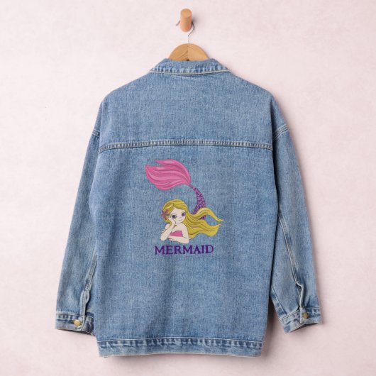 Mermaid Design Denim Jas Denim Jacket (Hangar)