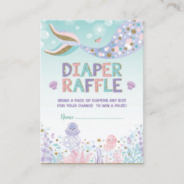 Mermaid Diaper Raffle Baby Girl Beach Zee Ocean Informatiekaartje