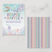 Mermaid Diaper Raffle Baby Girl Beach Zee Ocean Informatiekaartje (Voorkant / Achterkant)