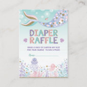 Mermaid Diaper Raffle Baby Girl Beach Zee Ocean Informatiekaartje (Voorkant)