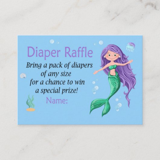 Mermaid Diaper Raffle Tickets (Voorkant)