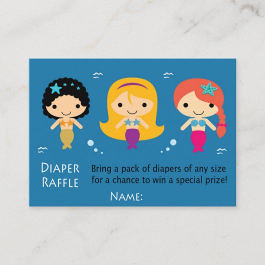 Mermaid Diaper Raffle Tickets (Voorkant)