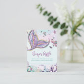 Mermaid Diaper Raffle Tickets Baby shower invoegen Informatiekaartje (Staand voorkant)