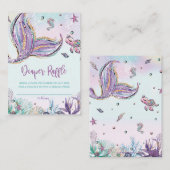 Mermaid Diaper Raffle Tickets Baby shower invoegen Informatiekaartje (Voorkant / Achterkant)