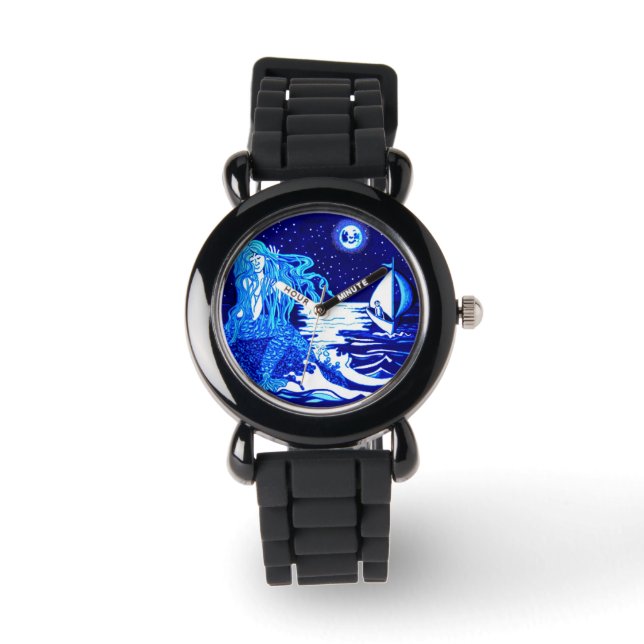 Mermaid die haar haar kampt horloge (Voorkant)